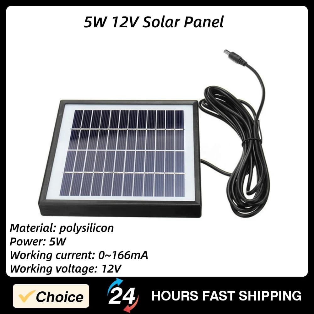Panneau solaire polycristallin 5W 12V, panneau solaire extérieur, équipement d'alimentation pour app