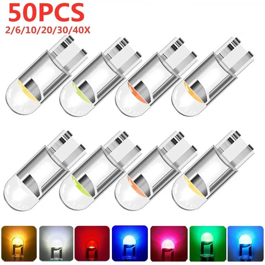 Voiture LED T10 W5W Canbus verre COB 6000k lecture dôme lampe marqueur cale plaque d'immatriculation
