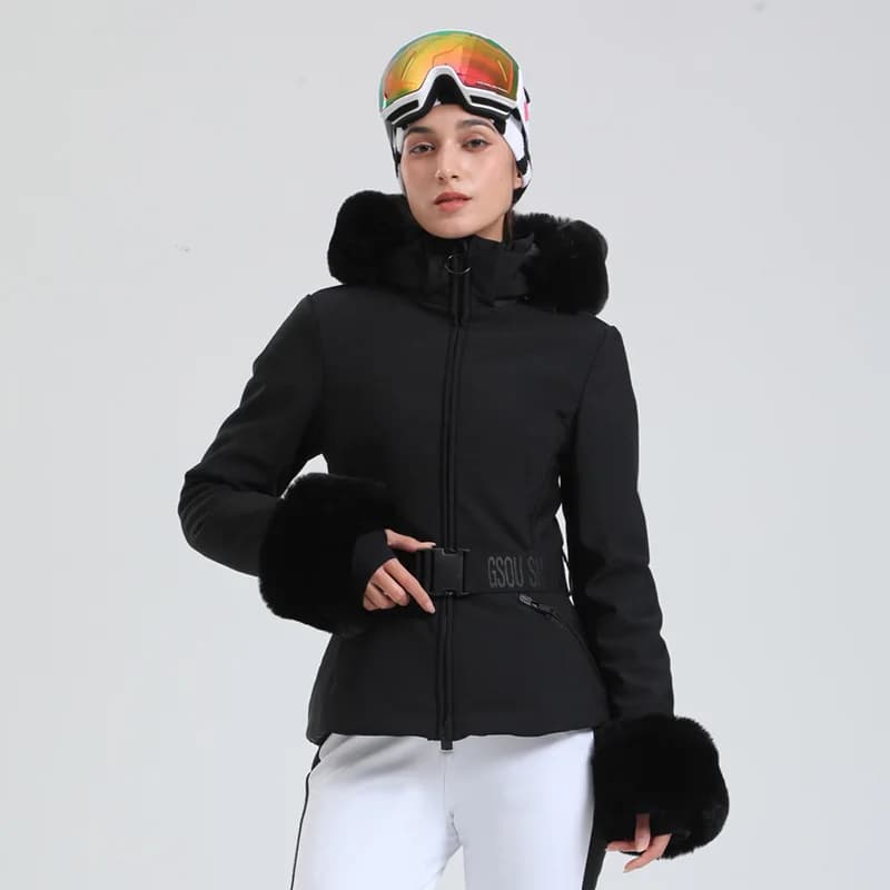 Veste de ski slim pour femme Gsou Snow 2025, imperméable, coupe-vent, isolée thermiquement, respiran