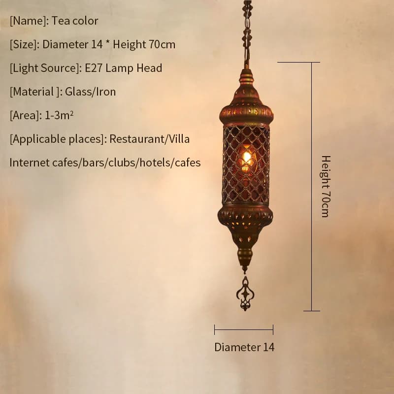 Lampe suspendue colorée turque d'asie du sud-est, lampe suspendue décorative pour la maison, Restaur