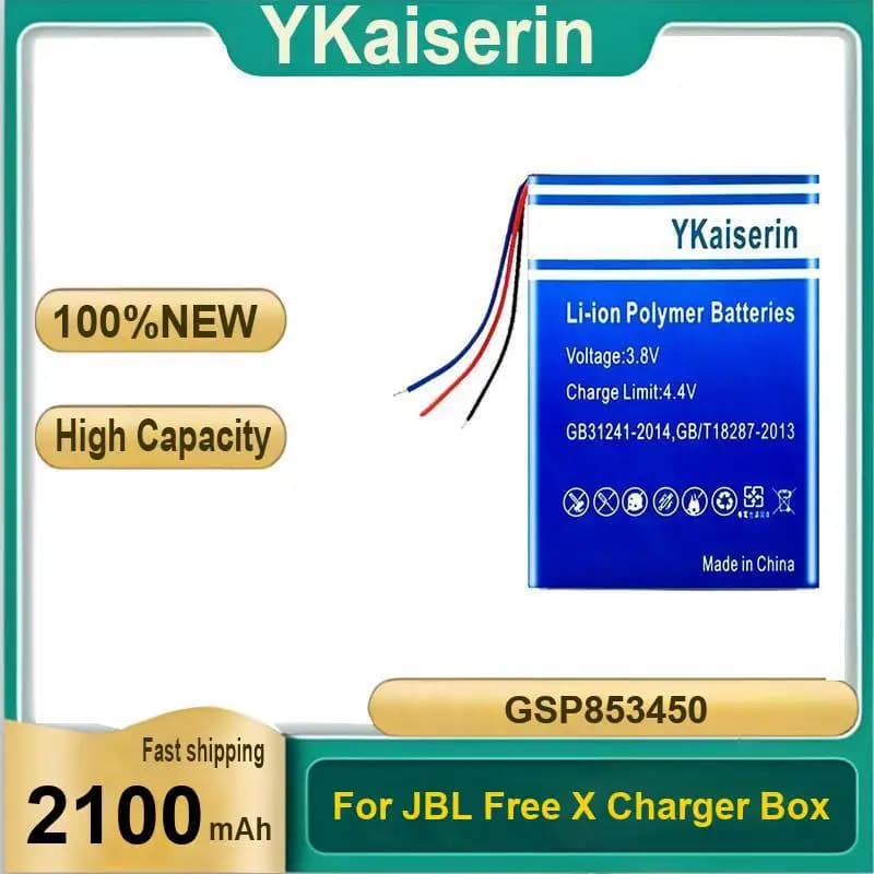 Étui de chargement pour écouteurs sans fil, batterie pour Jbl Free X, haute qualité, 2100Mah, GSP853