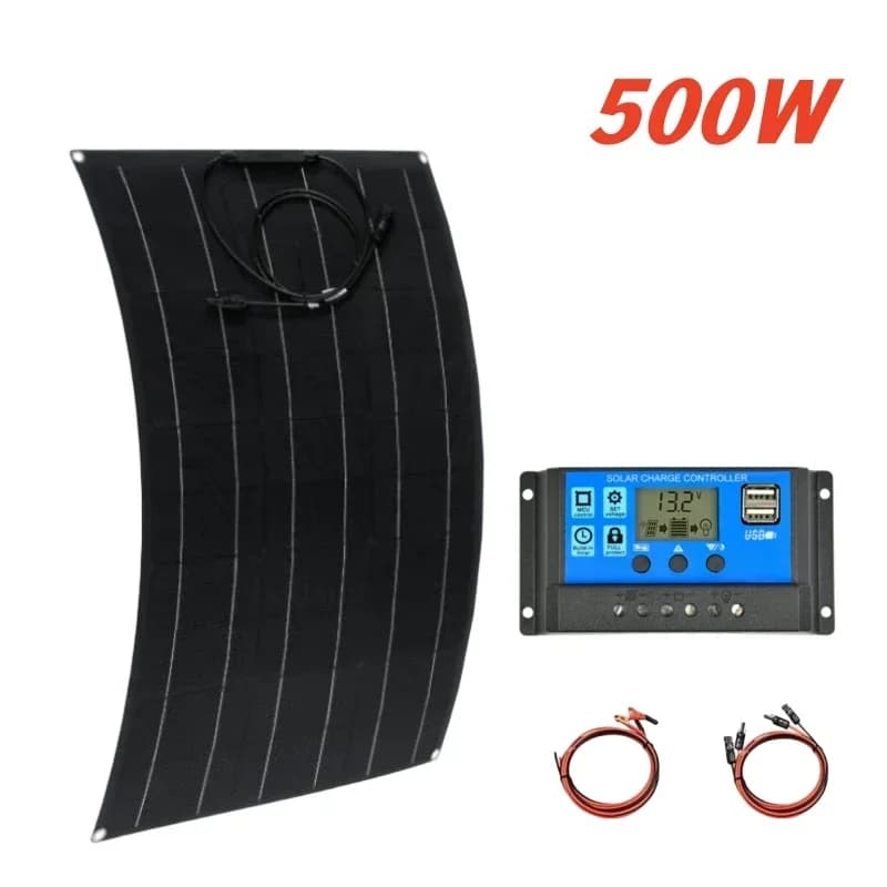 Kit de panneaux solaires flexibles 500-2000W Chargeur de batterie 12-48V |   Pour les camping-cars, 
