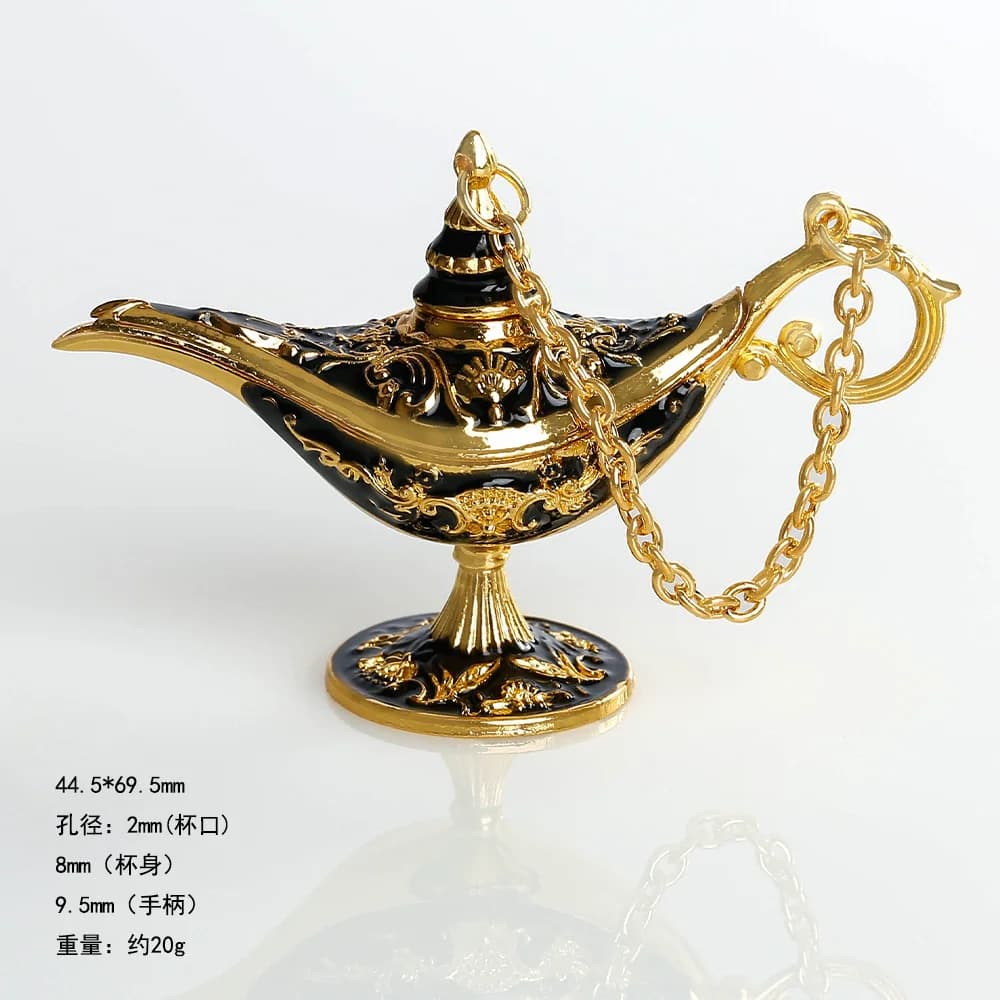 Lampe Magique Vintage, Ornement Artisanal de Bureau, Figurine Lampe du Genie pour Bureau, Chambre, S