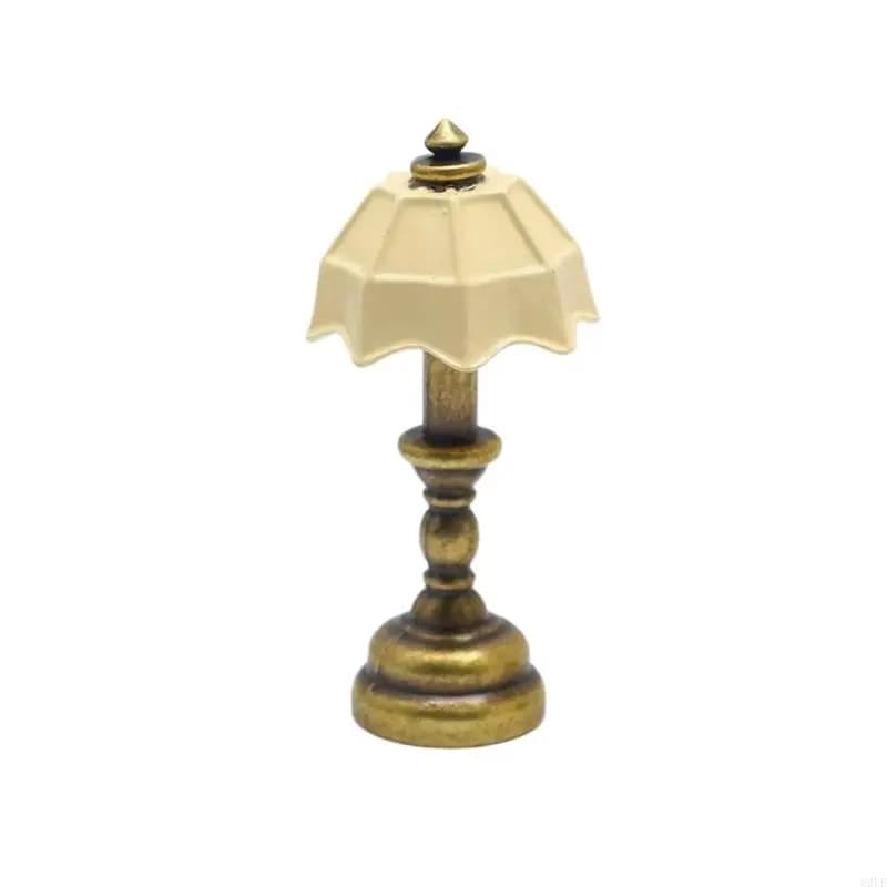 Lampe Table miniature victorien, Figurine pour décoration maison poupée 1/12, modèle artisanal, régl