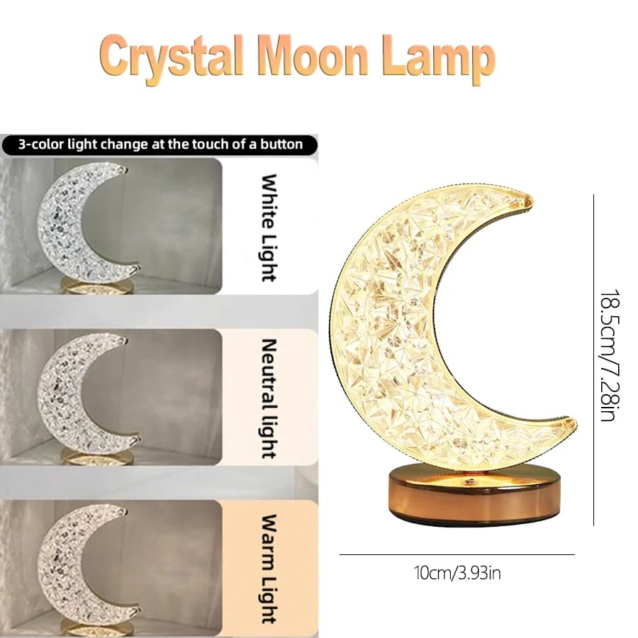Veilleuse LED lunaire, lampe de chambre à intensité variable, éclairage d'ambiance alimenté par USB 