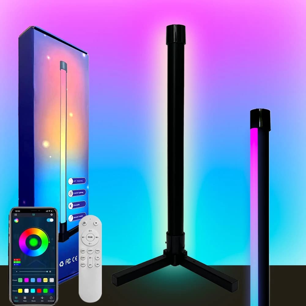 Lampadaire LED intelligent pour salon Rgb Fantasy Lampadaire Application de synchronisation musicale