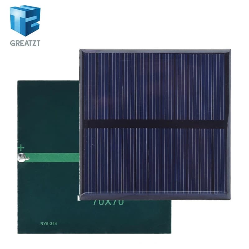 GREATZT Panneau Solaire Polycristallin 5.5V 110mA 70*70MM 0.55W Mini Système Solaire DIY pour Charge