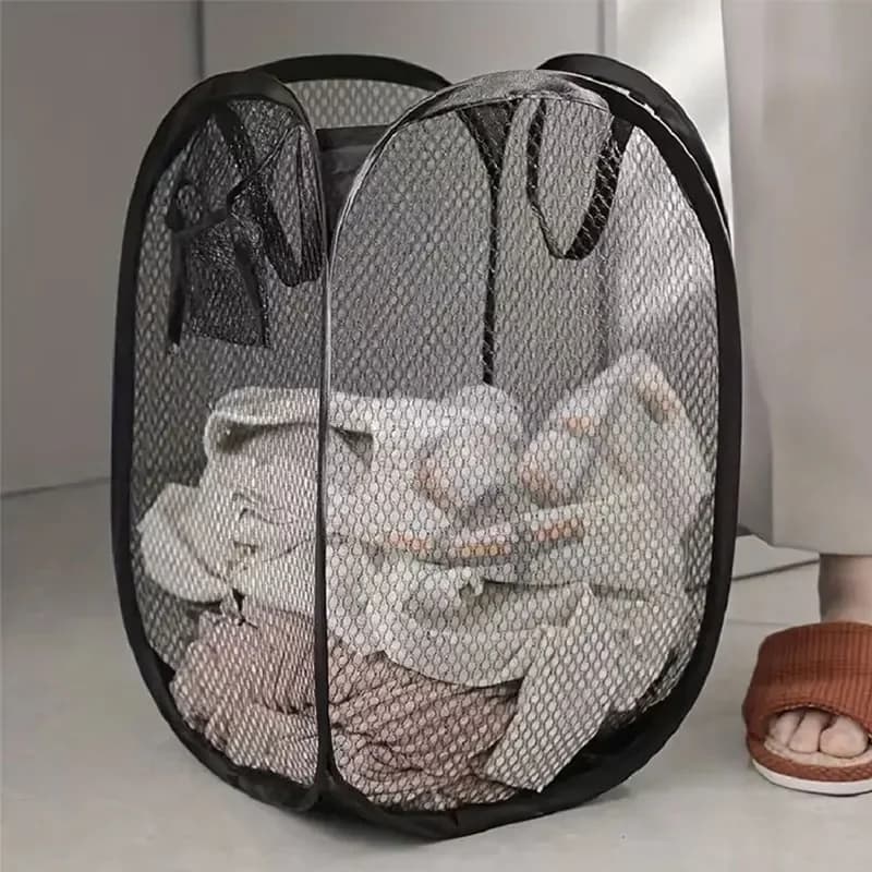 Grand panier à linge Pop-up en maille Portable, panier à linge, panier de rangement pliable pour vêt