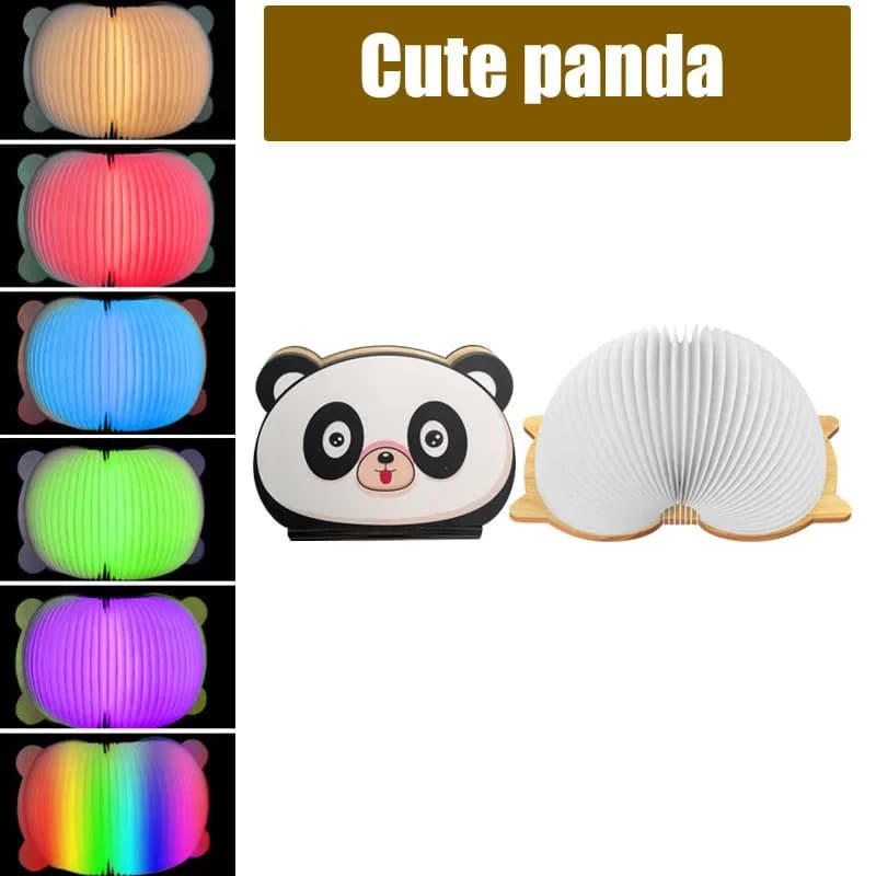 Lampe de livre pliante avec animaux de dessin animé, veilleuse Portable en papier, lampe de bureau m