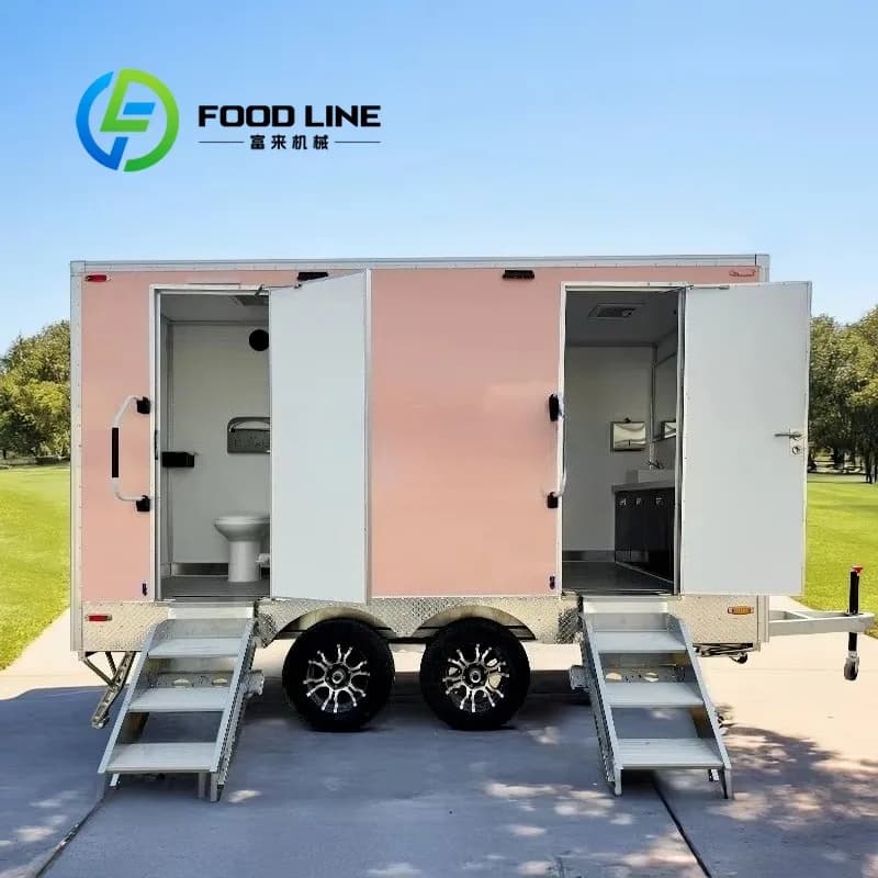 Toilettes mobiles de luxe écologiques australiennes à 2 cabines, sur mesure, en panneaux sandwich, r
