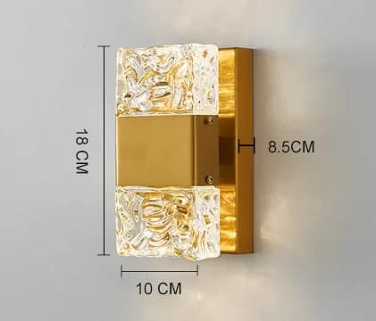 Lampe murale de luxe 6W, abat-jour en verre 3D, lumières Led dorées pour décoration de chambre à cou