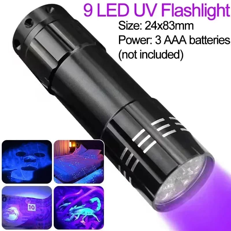 Lampe de poche UV LED torche ultraviolette Zoomable Mini lumières ultraviolettes 395/365nm lampe d'i