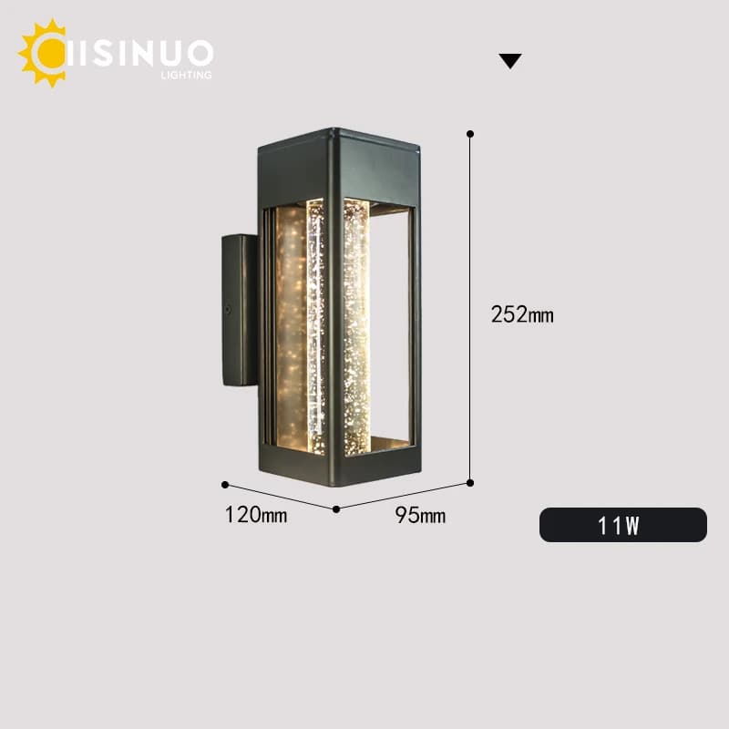 Applique Murale LED en Verre à Bulles de Clip, Éclairage d'Extérieur Intégré, Conforme à la Norme IP