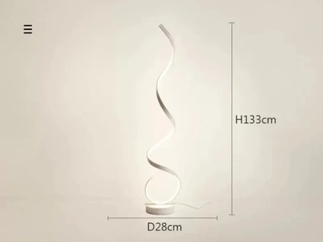 Lampadaire LED en aluminium en forme de spirale, lampe sur pied moderne et simple, salon, chevet, ca