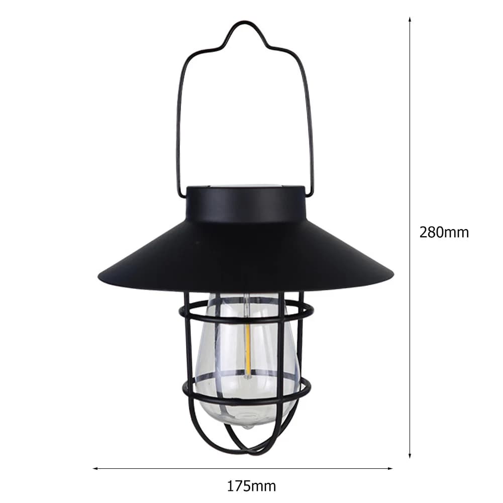 Lanterne solaire imperméable Vintage avec ampoule en tungstène, luminaire décoratif d'extérieur, idé