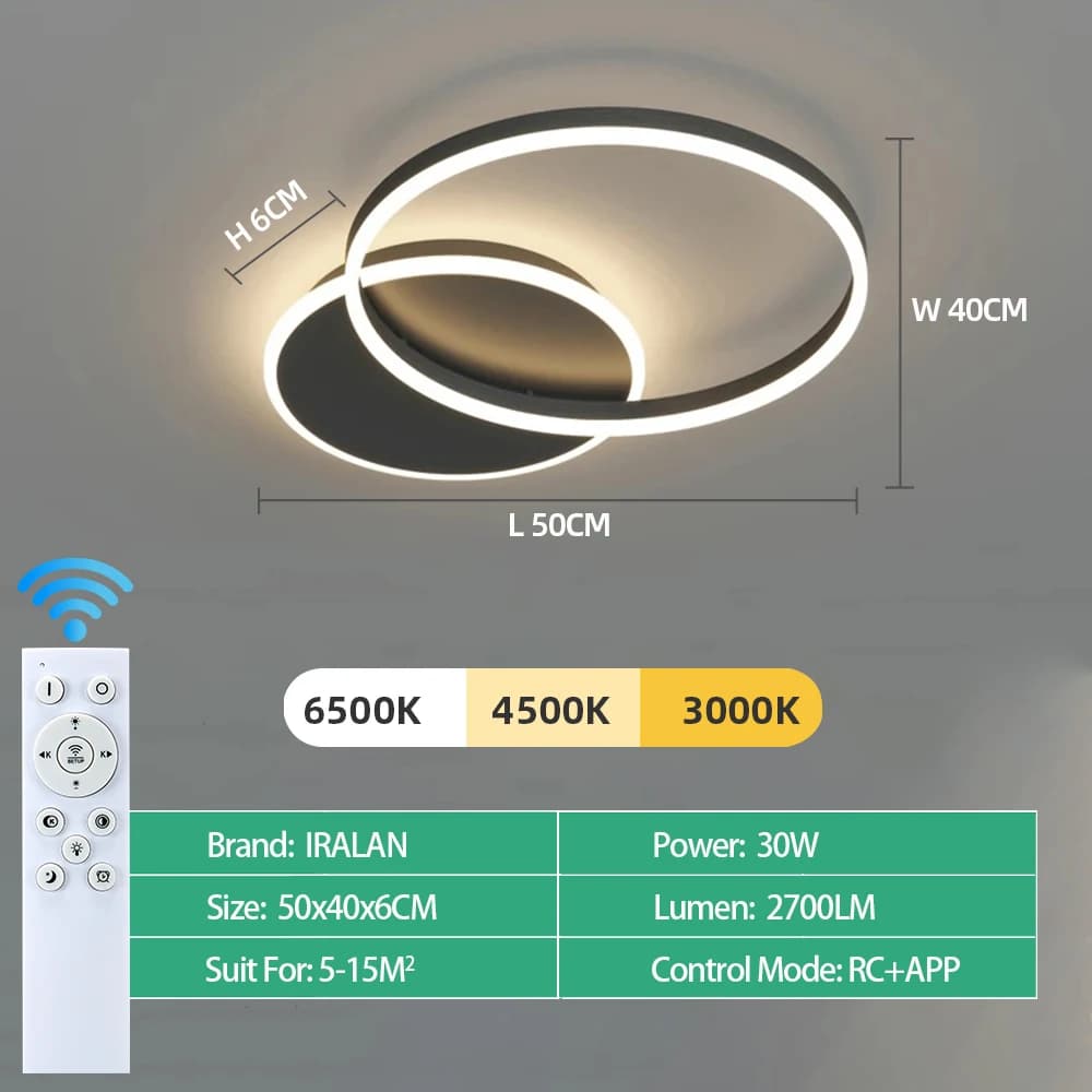 Plafond moderne à LEDs lustre éclairage pour la maison salon salle d'étude chambre Dimmable plafonni