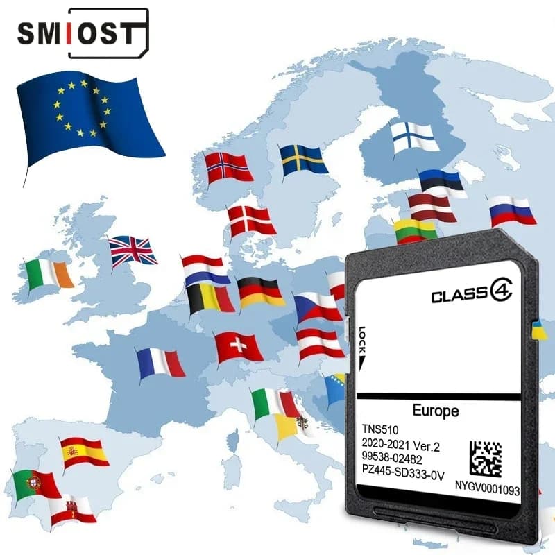 SMIOST véritable pour Toyota Corolla TNS510 Navigation Satellite SAT NAV 2020-2021 carte SD PZ445-SW