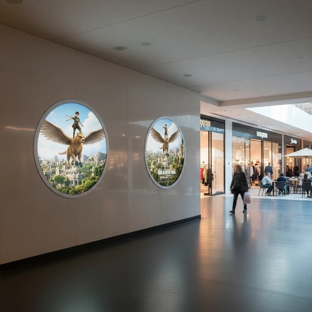 Écran publicitaire mural intérieur circulaire LCD 1280x1280 tactile, panneau IPS, rétroéclairage Min