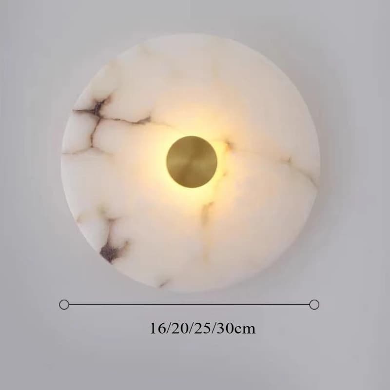 Art déco rond mur LED applique marbre naturel laiton salon allée couloir appliques atmosphère décora