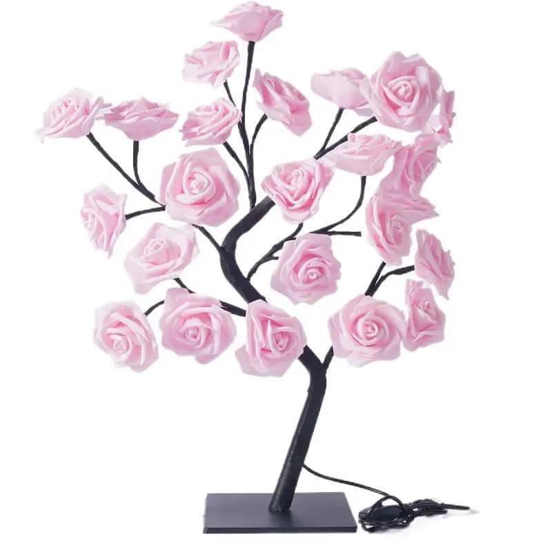 24 LED Rose arbre lumières USB prise lampe de Table fée fleur veilleuse pour la maison fête noël mar