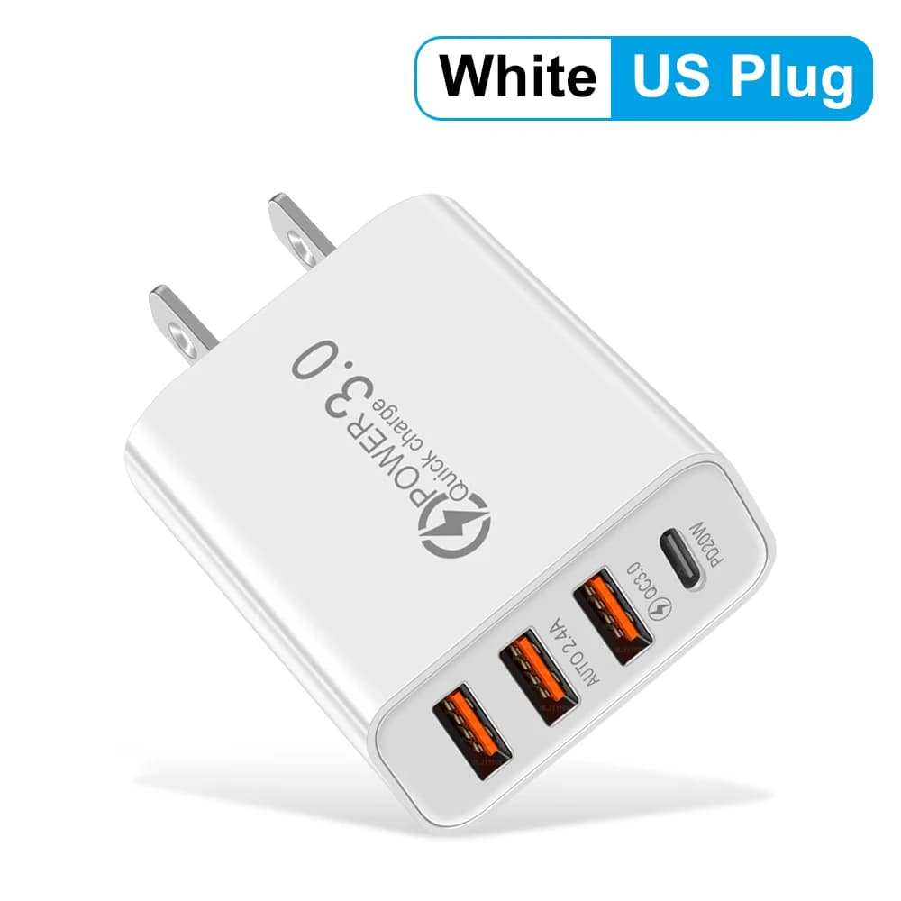 Chargeur mural multi-ports Total 20W, adaptateur USB PD pour Xiaomi iPhone 13 12, prise de charge de