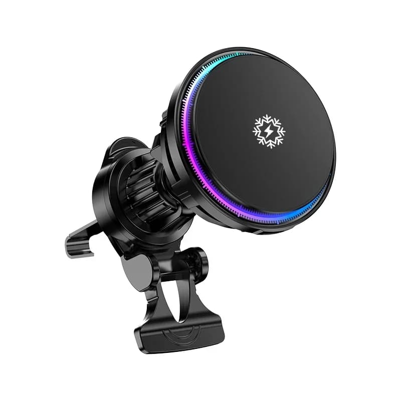 Support de chargeur de voiture magnétique sans fil à refroidissement par glace pour iPhone 16 15 14 