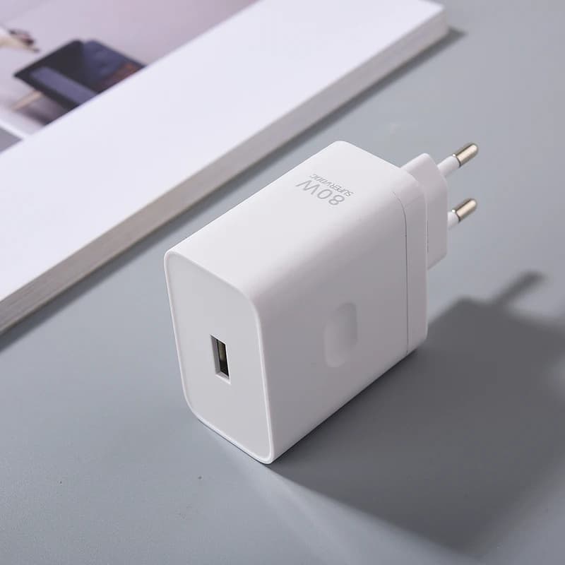 Chargeur OPPO SuperVooc d'origine 80W, adaptateur de charge rapide EU US, câble USB Type C pour OPPO