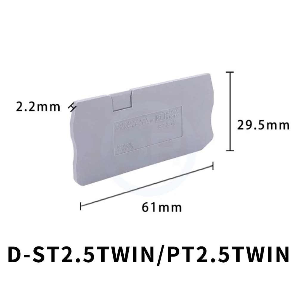 (10 pièces) bornier D-ST2.5TWIN/PT2.5TWIN plaque de couverture de Terminal de Rail universel avec un