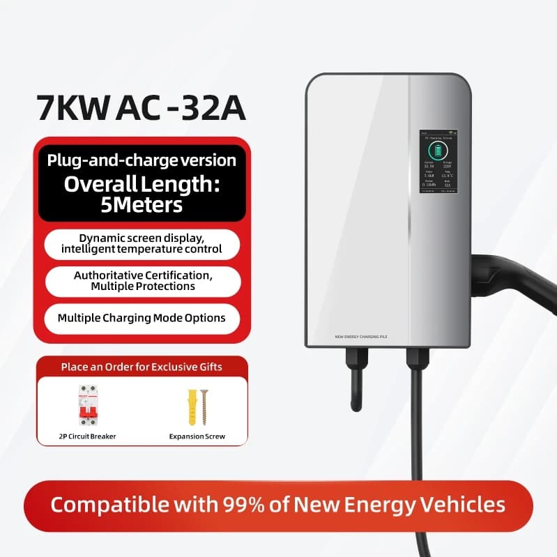 Station de recharge pour véhicules électriques de type 2, 7 kW, 32 A, AC, Wallbox, chargeur de voitu