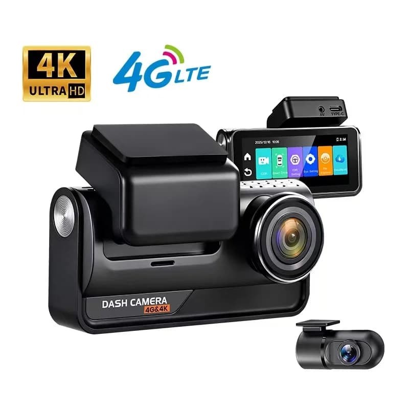 Caméra embarquée 4G LTE GPS WiFi 4K avant et arrière 1080P avec diffusion vidéo en direct, surveilla
