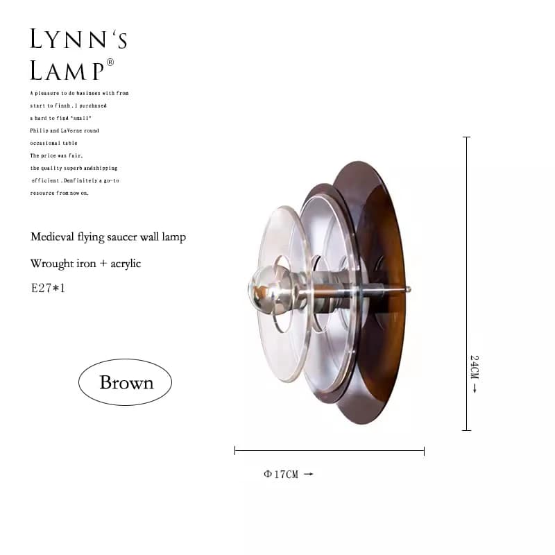 Italien Bauhaus mur LED lampes salon chambre lampe de chevet médiéval rond soucoupe volante applique