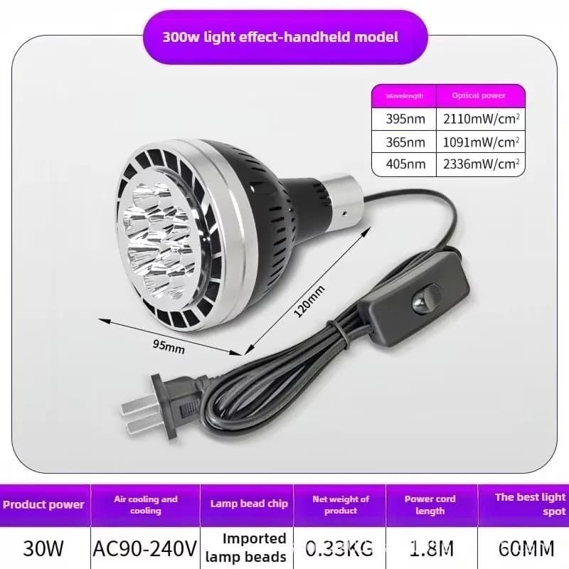 365nm 395nm 405nm petite lampe de polymérisation UV solaire colle sans ombre colle UV encre verte ré
