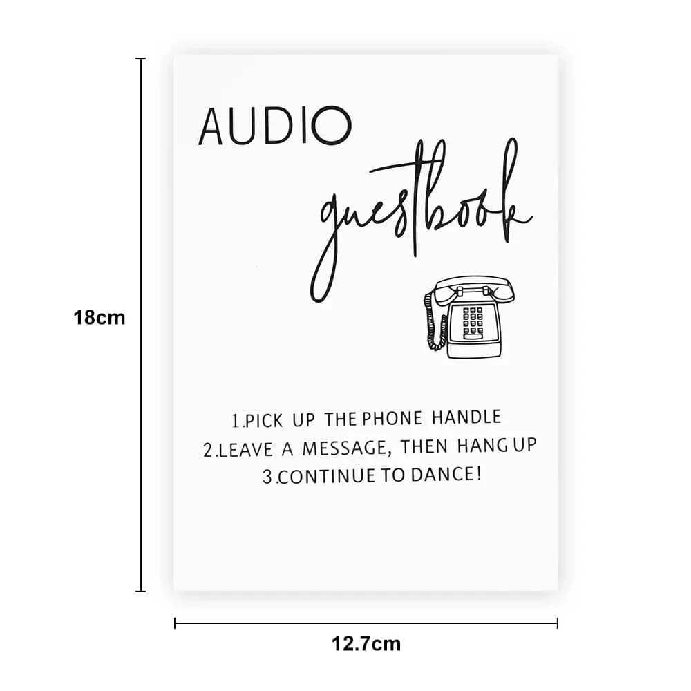 Livre d'or Audio, ramasser le téléphone, laisser un Message pour les nouveaux mariés, Look en verre 