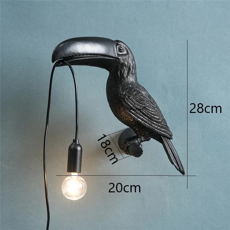 Toucan résine appliques LED applique murale décorative pour chambre lampe de chevet moderne salon dé