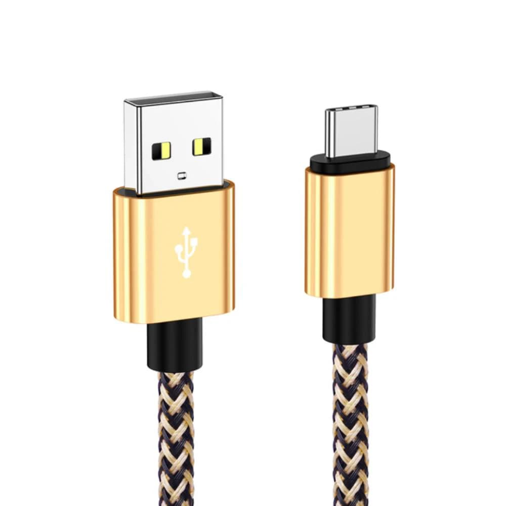 Câble USB Type C, charge rapide, fil de chargeur de batterie tissé en Nylon, câble de Date 1M 2M 3M,