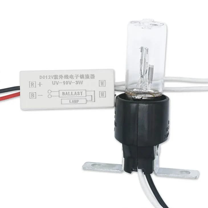 Lampe UV à lumières ultraviolettes 3W, DC12V, stérile 254nm, stérilisation à l'ozone, lumières contr