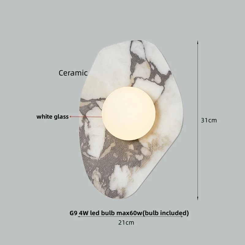 Applique murale LED en céramique et verre blanc IWHD, décoration de chambre à coucher, salle à mange