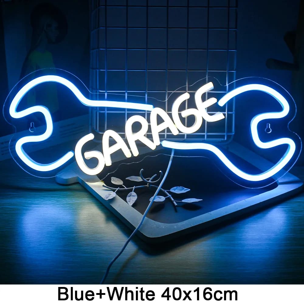Vérification du moteur enseigne au néon lumière LED salle automatique Garage réparation boutique déc
