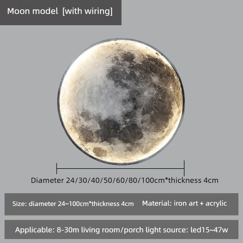 2025 nouveauté mur Art lune lampe à LED-plafond et montage mural lumière pour salon chambre étude fo