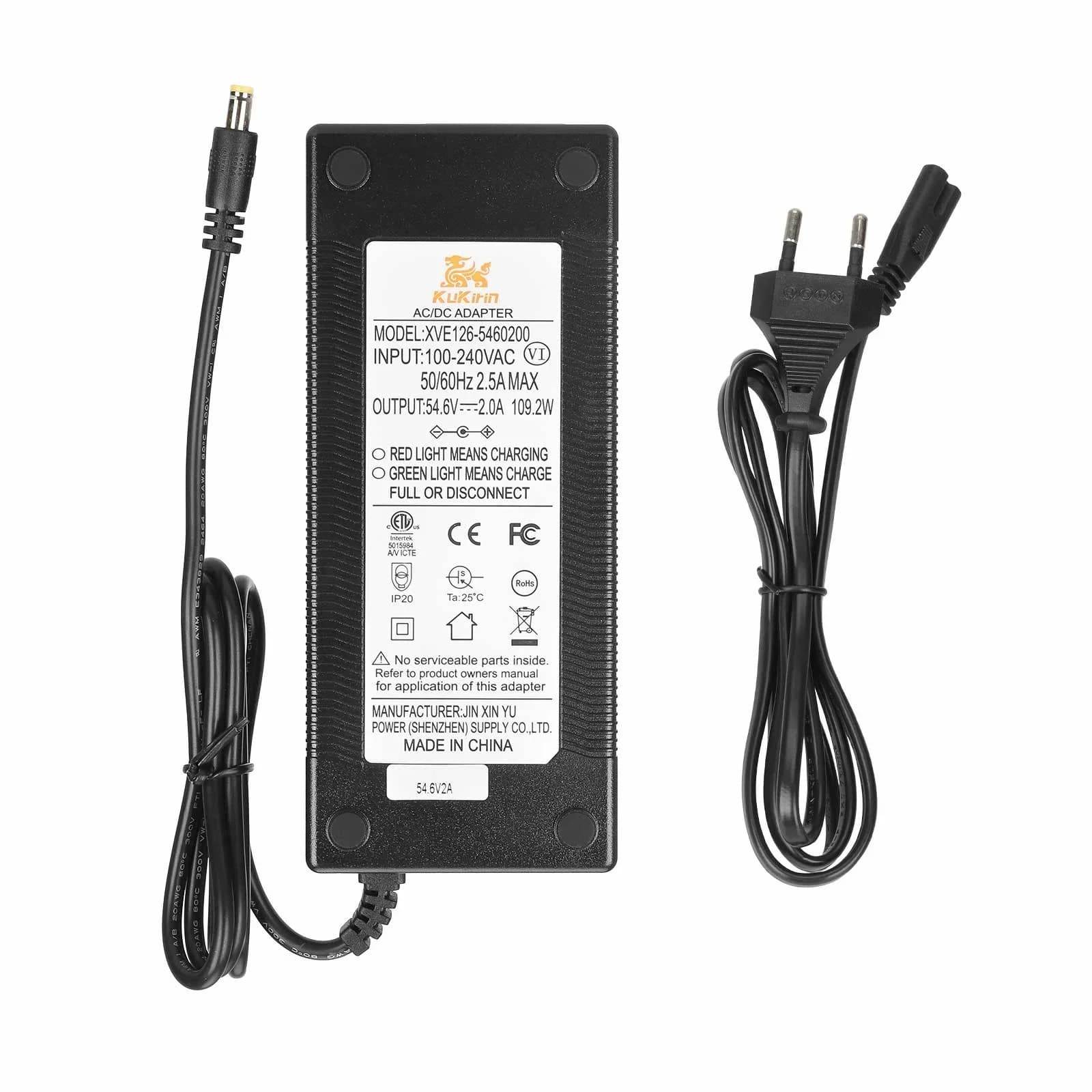 Chargeur d'origine KuKirin pour trottinettes électriques Kugo KuKirin G2 G3 G4 – Adaptateur secteur 