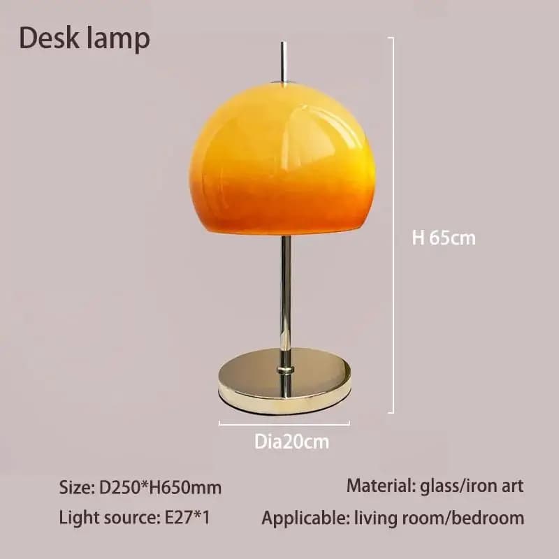Art salon rétro verre chaud lampe de Table dégradé Orange champignon Bauhaus lampadaire Led salon ch