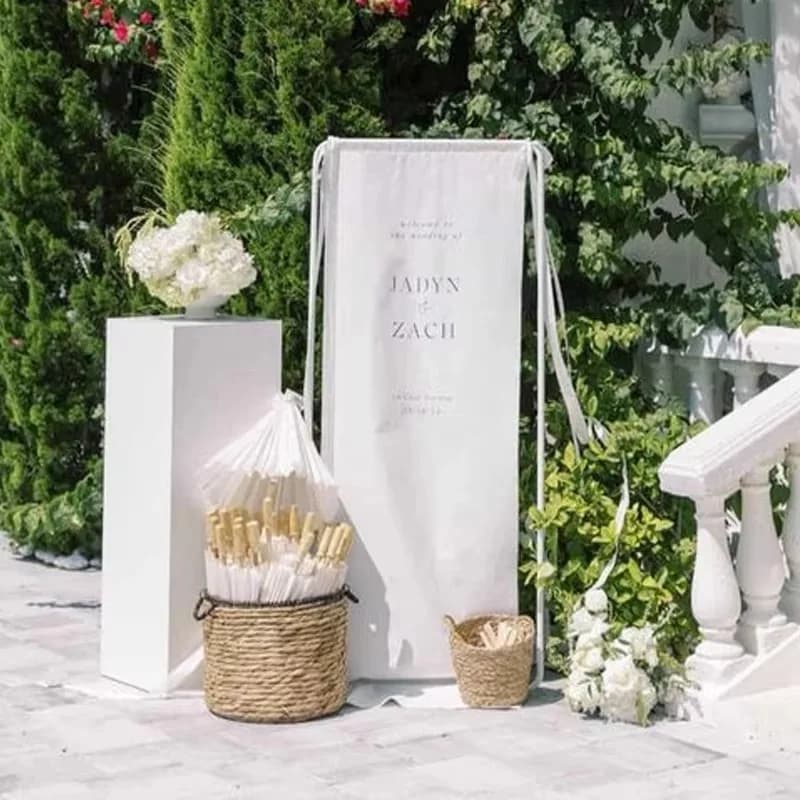 Tissus de mariage signes de bienvenue bannières de mariage en lin personnalisées décorations de mari