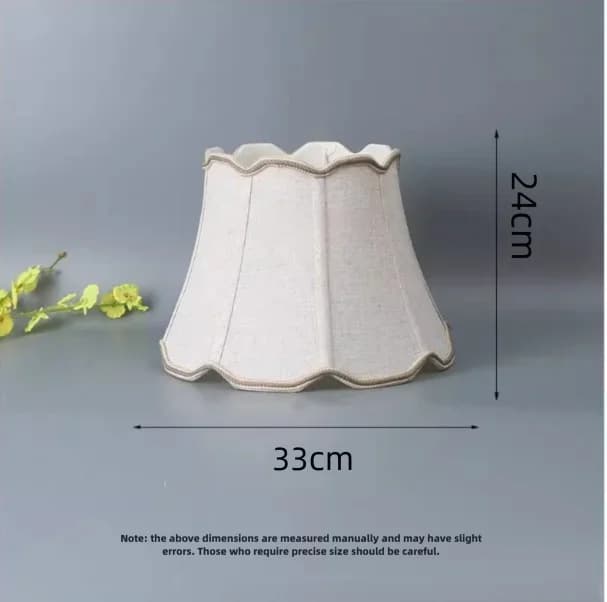 Lot de 2 abat-jour festonnés de 33 cm, motif floral élégant, en tissu, douille E27, abat-jour modern
