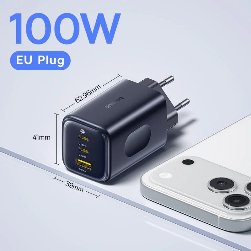 Baseus 100W GaN chargeur PD Charge Type C USB chargeur Support PD QC chargeur de téléphone pour iPho