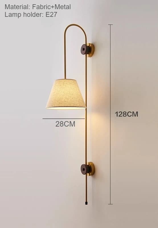Abat-jour en tissu français applique moderne Simple salon décor longue lampe fond mur hôtel couloir 