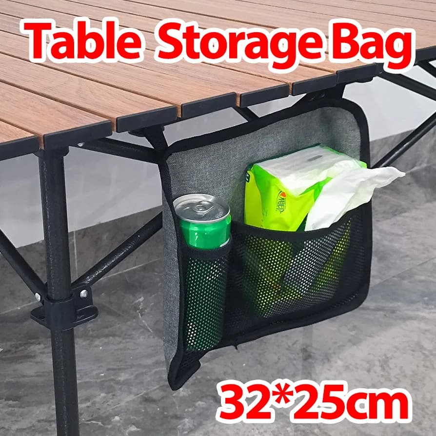 Sac de rangement latéral de table, sac d'évaluation de camping en plein air, chariot de camping, équ