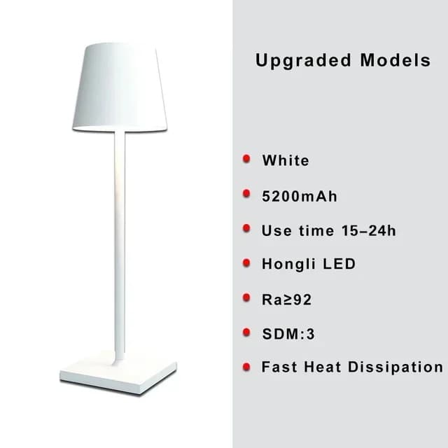 Hôtel sans fil Usb lampe de Table Rechargeable Poldina étanche interrupteur tactile lampes de Table 