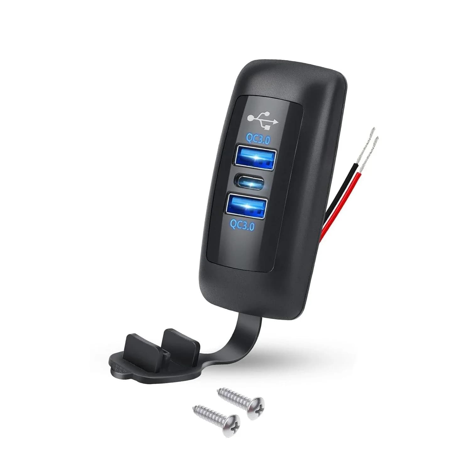 Prise de chargeur de voiture à 3 Ports, double USB PD QC3.0, adaptateur de Charge rapide, étanche po
