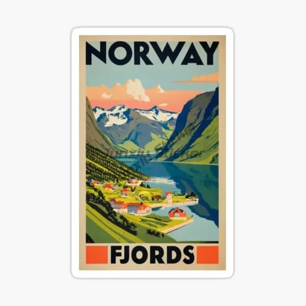 Autocollant en vinyle pour voiture, autocollant résistant aux rayures, pour voyage en Fjord de Norvè