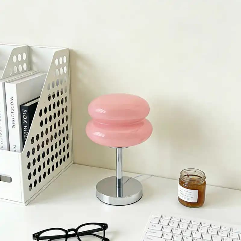 Lampe de table Bauhaus vintage du milieu du siècle de luxe - Lampe d'ambiance artistique orange, vei